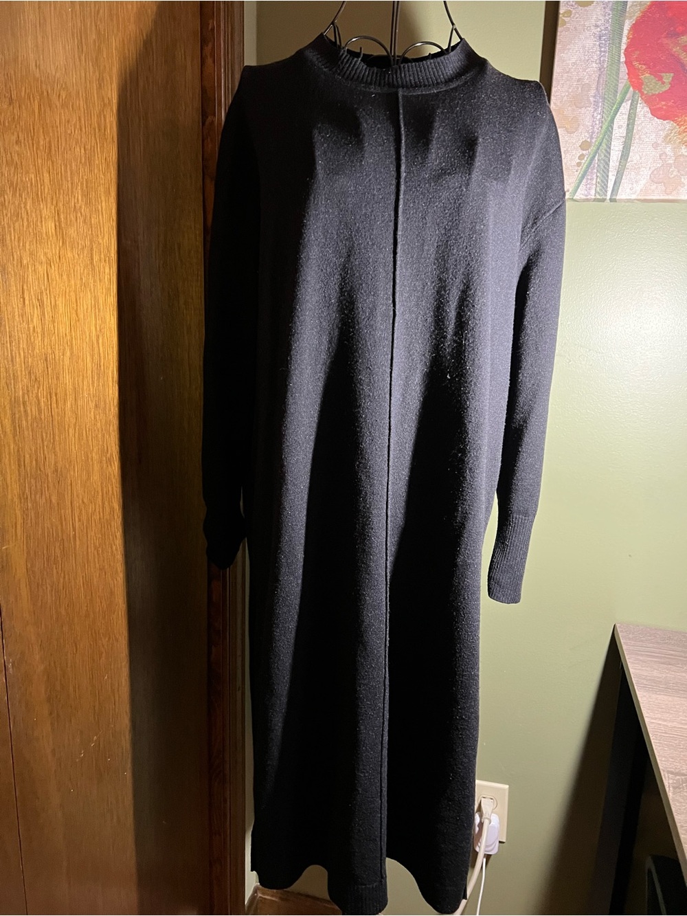 H&M Black Long Knit Sweater with Side Slits